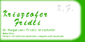 krisztofer fridli business card